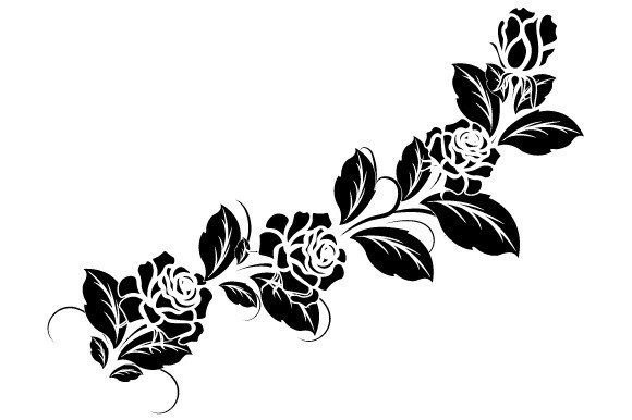 Black and White Flower Illustration for Graphics