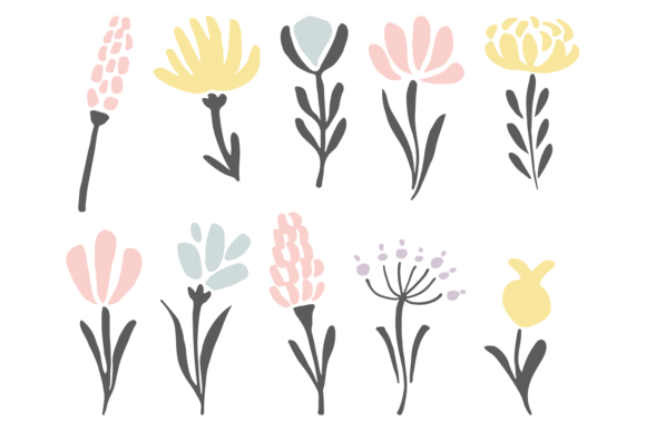 Blooming Plants Set: Fresh Graphics & Illustrations for Publishers