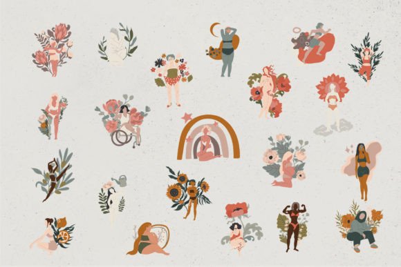 Body Positive Clipart Collection: Graphics & Illustrations for Makers