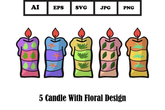 Candle with Floral Design: Fresh Graphics and Illustrations for Modern Blogs
