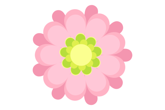 Cute Romantic Flower with Pink Petals. S: Graphics and Illustrations Review