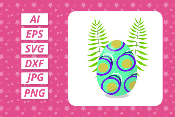 Easter Egg Circle Floral Art Graphics and Illustrations Review