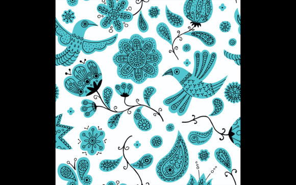 Floral Doodles Pattern 2 - A Versatile Graphic Design Asset