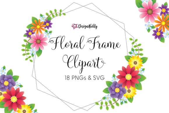 Floral Frame Clipart for Branding and Design