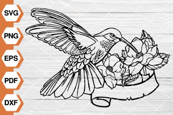 Floral Hummingbird SVG Files for Creative Design Projects