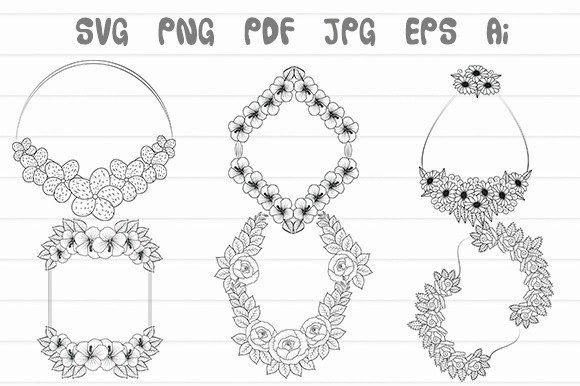 Flower Wearth Svg or Flower Border Png for Graphics and Illustrations