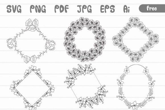 Free Boho Flowers Frame or Floral Border Graphics Freebies