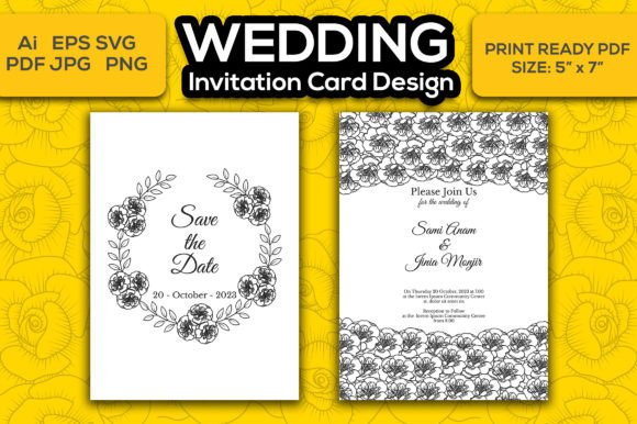 Free Wedding Card Design Floral Svg Png for Graphics & Freebies