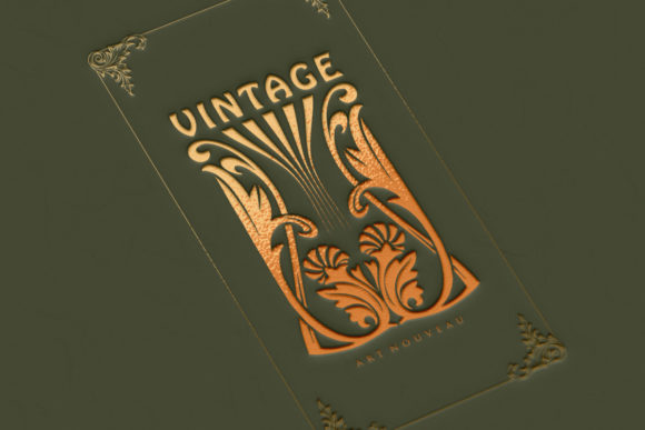 Vintage Label Elegant Floral Elements Graphics